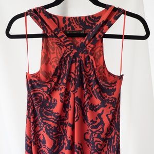 Beautiful Navy and Red Silk Tank | THE LIMITED